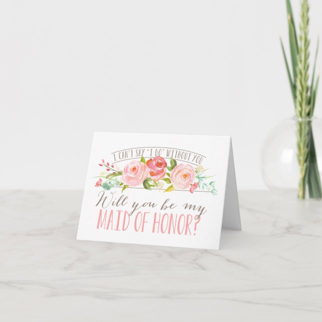 Kommer du att vara min Maid of honor? | Bridesmaid Inbjudan (Framsida)