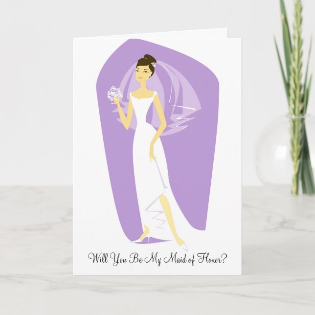 Kommer du att vara min Maid of honor? Bröllopsinbj Inbjudan (Framsida)