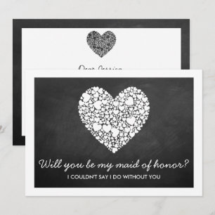 Kommer du att vara min Maid of honor? Chalkboard H Inbjudningar