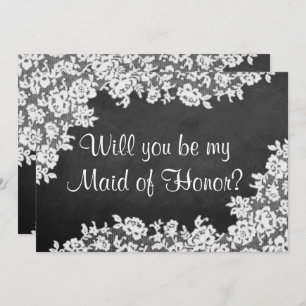 Kommer du att vara min Maid of honor? Chalkboard & Inbjudningar