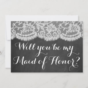 Kommer du att vara min Maid of honor? Chalkboard & Inbjudningar