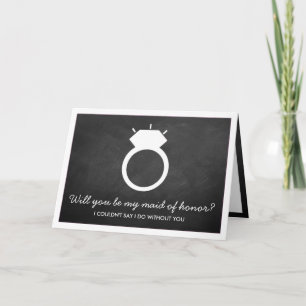 Kommer du att vara min Maid of honor? Chalkboard R Inbjudan