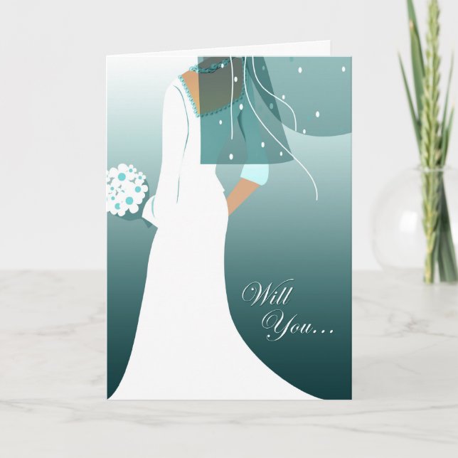 Kommer du att vara min maid of honor? : elegant br inbjudan (Framsida)