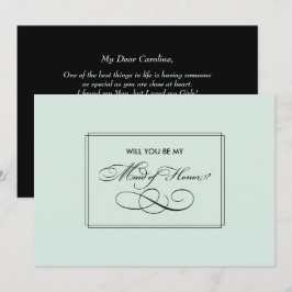 Kommer du att vara min Maid of honor? Elegant Mint Inbjudningar