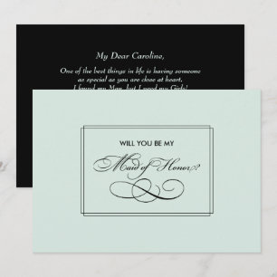 Kommer du att vara min Maid of honor? Elegant Mint Inbjudningar
