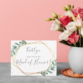 Kommer du att vara min Maid of honor-eukalyptus-ge