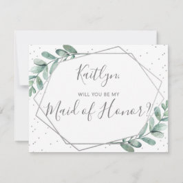 Kommer du att vara min Maid of honor-eukalyptus-ge