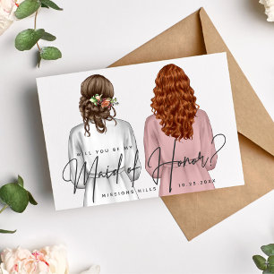 Kommer du att vara min Maid of honor? Flickor i Ro Inbjudningar