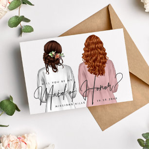 Kommer du att vara min Maid of honor? Flickor i Ro Inbjudningar