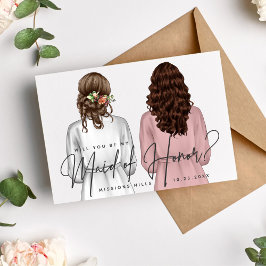 Kommer du att vara min Maid of honor? Flickor i Ro Inbjudningar