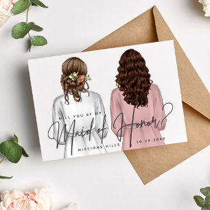 Kommer du att vara min Maid of honor? Flickor i Ro Inbjudningar