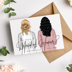 Kommer du att vara min Maid of honor? Flickor i Ro Inbjudningar