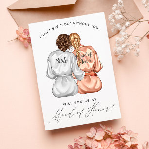 Kommer du att vara min Maid of honor? Flickor i Si Inbjudningar