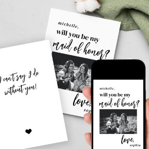 Kommer du att vara min maid of honor-frieri? inbjudningar