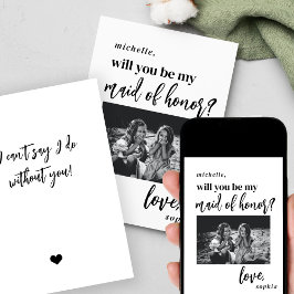 Kommer du att vara min maid of honor-frieri? inbjudningar