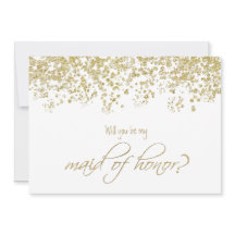 Kommer du att vara min maid of honor? Guld Confett