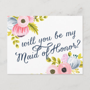 KOMMER DU ATT VARA MIN MAID OF HONOR? handmålat ko Inbjudningar