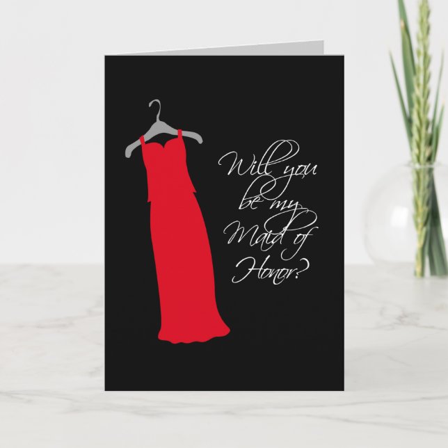"Kommer du att vara min Maid of honor?" Inbjudan (Framsida)