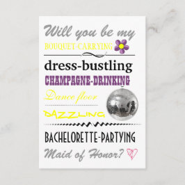 "Kommer du att vara min Maid of honor?" Inbjudningar