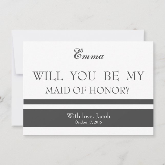 Kommer du att vara min MAID OF HONOR? Inbjudningar (Framsida)