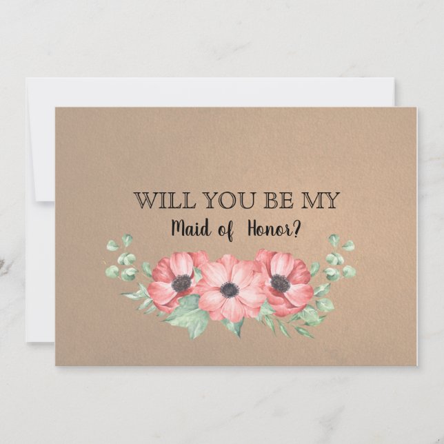 Kommer du att vara min Maid of honor? Inbjudningar (Framsida)