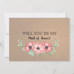 Kommer du att vara min Maid of honor? Inbjudningar