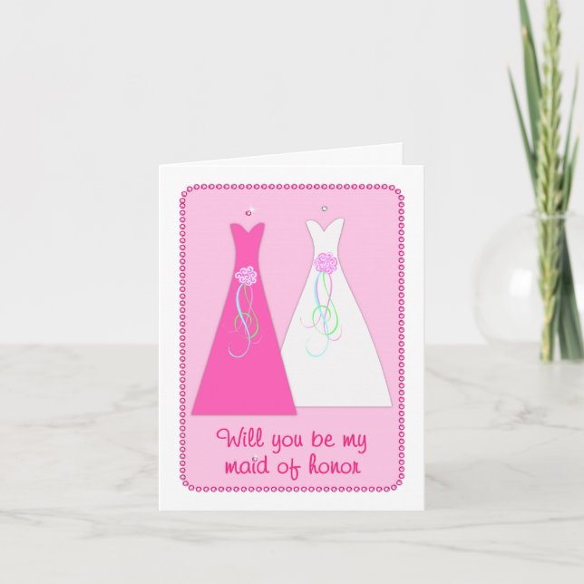 Kommer du att vara min Maid of honor? Kort (Framsida)