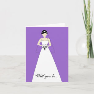 Kommer du att vara min Maid of honor? Lila Inbjudan