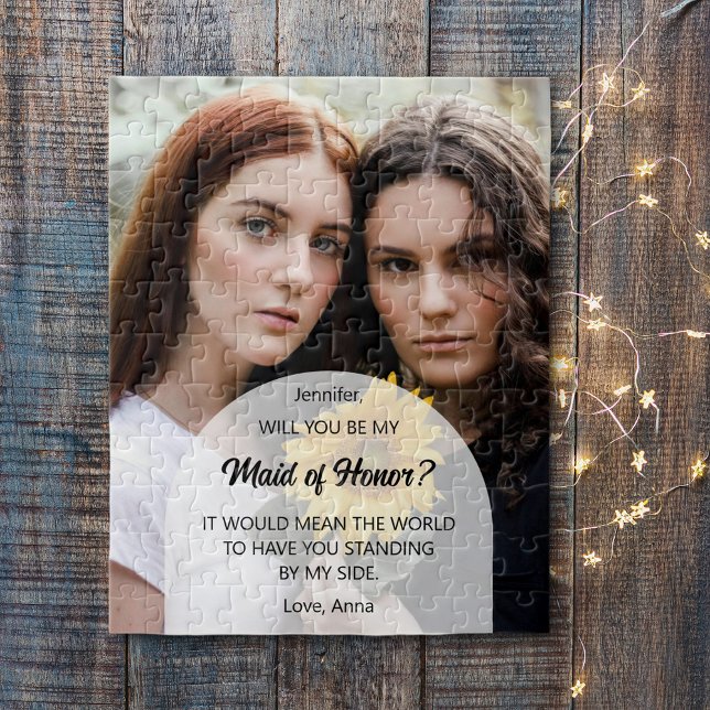 Kommer du att vara min Maid of honor Personlig Inb Pussel (Best friends and an ask to be maid of honor for your wedding.A unique way to ask with a photo puzzle)