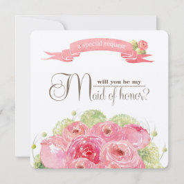 Kommer du att vara min Maid of honor? Romantic Ro Inbjudningar