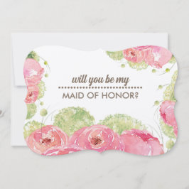 Kommer du att vara min Maid of honor? Romantic Ro Inbjudningar