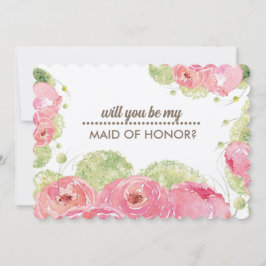 Kommer du att vara min Maid of honor? Romantic Ro Inbjudningar