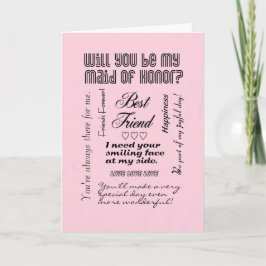 Kommer du att vara min Maid of honor, Rosa, bästa Inbjudan