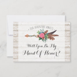 Kommer du att vara min Maid of honor? Rustic Boho  Inbjudningar