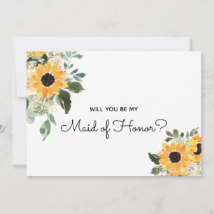 Kommer du att vara min Maid of honor solros Frieri Inbjudningar
