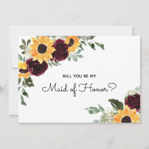 Kommer du att vara min Maid of honor solros Frieri Inbjudningar
