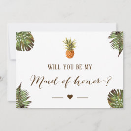 Kommer du att vara min Maid of honor - tropisk ana Inbjudningar