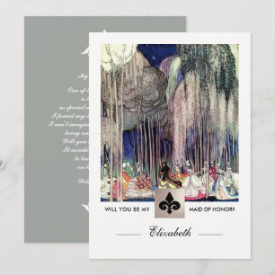 Kommer du att vara min Maid of honor? Vintage Art Inbjudningar
