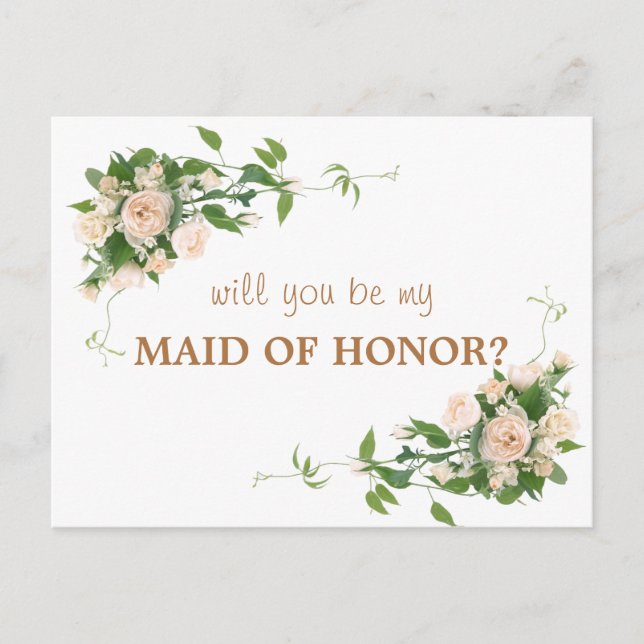 Kommer du att vara min Maid of honor? Vykort (Framsida)