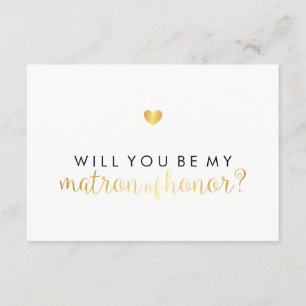 Kommer Du Att Vara Min Matron - Gold Heart Script  Inbjudningar