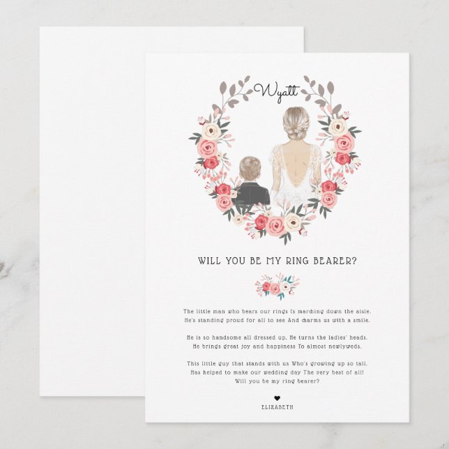 Kommer du att vara min Ring Bearer Frieri? Inbjudningar (Fram/baksida)