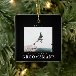 Kommer du att vara min Tärningsman Minimalistisk F Julgransprydnad Keramik