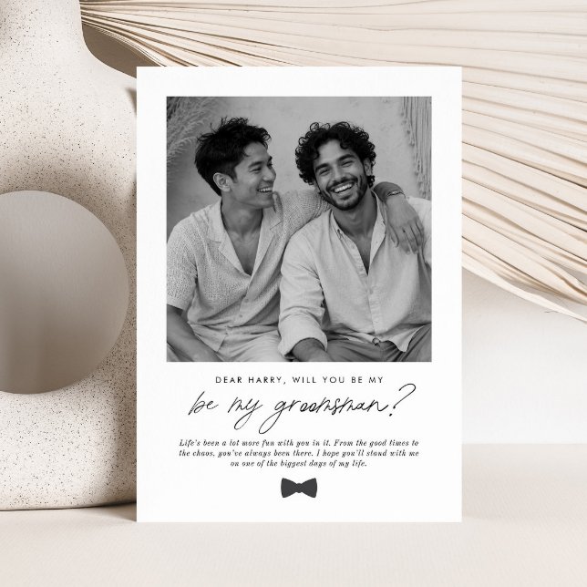 Kommer Du Att Vara Min Türoffrare Handskriven Förf Inbjudningar (Zazzle Will You Be My Groomsman Handwritten Proposal Invitation)