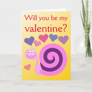 "Kommer du att vara min valentin?" + Lycklig, Smil Helgkort