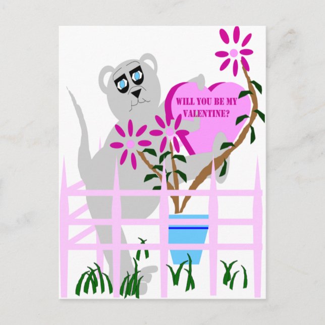 Kommer du att vara min Valentine? Helg Vykort (Framsida)