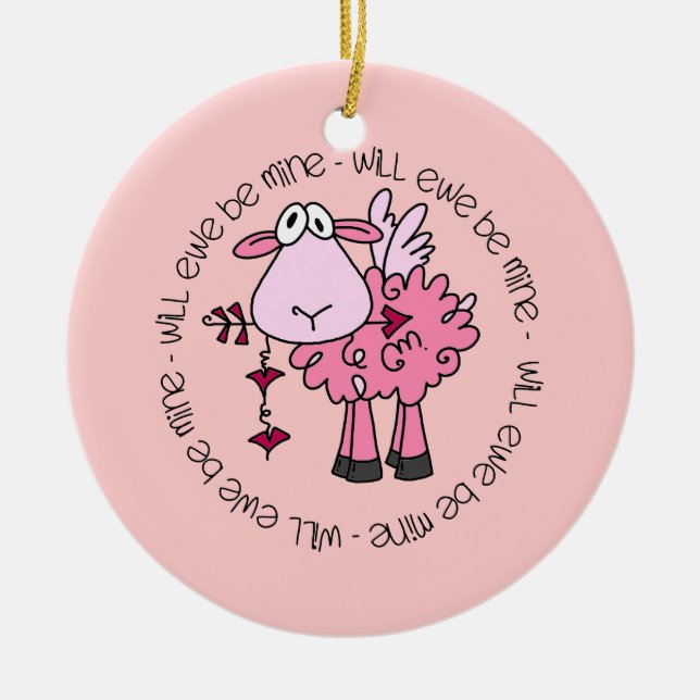 Kommer du att vara min Valentine? Julgransprydnad Keramik (Framsidan)