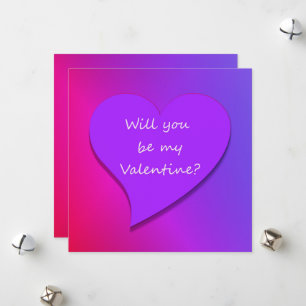 Kommer du att vara min Valentine? Rosa, Red Lila H Julkort