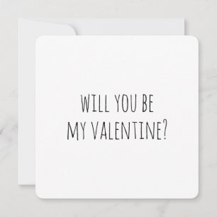 Kommer du att vara min Valentine? Svartvit modern Julkort