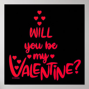 KOMMER DU ATT VARA MIN VALENTINE? valentins dagspr Poster