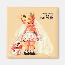 Kommer du att vara min Valentine? Vintage Art Magnet